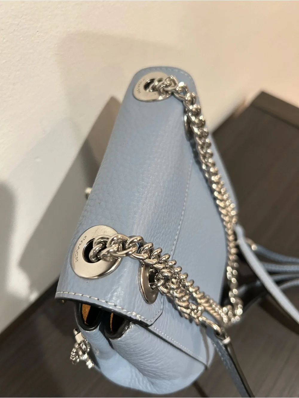 Coach Cornflower Blue Convertible Leather Micro Backpack Style#C5677 EUC - Picture 14 of 15